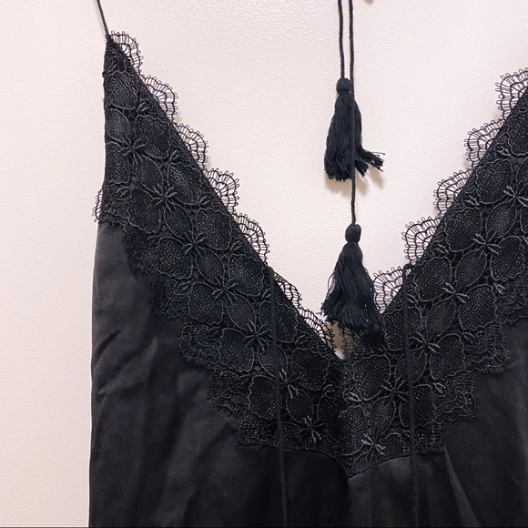 Cotton Candy LA Black Satin V-Neck Halter Dress - Picture 4 of 11